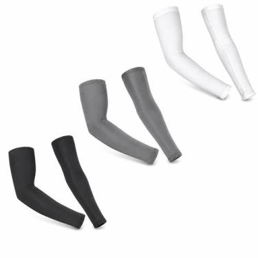 Imagem de Kit 3 Manguitos De Compressão Proteção Solar Uv Para Braços - Slim Fit