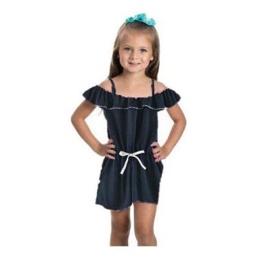 Imagem de Macaquinho Infantil Menina Ciganinha Bolinha Vermelho Festa, Azul, Esc