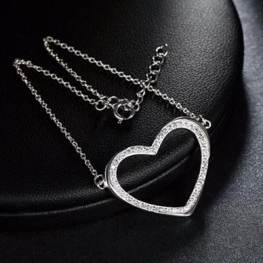Imagem de Pulseira Feminina Folheada Ouro 18k Coração Cristal Joia 17 - TE SEMIJ
