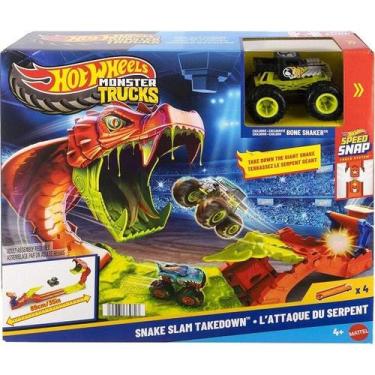 Imagem de Hot Wheels Pista Monster TRUCK Snake SLAM Takedown Mattel JJN44