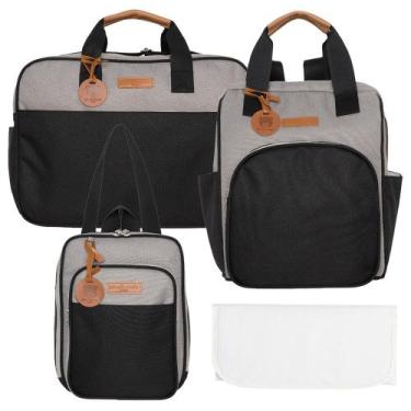 Imagem de Kit Bolsas Maternidade Pirulitando Completo Abraço Preto - Pirulitando
