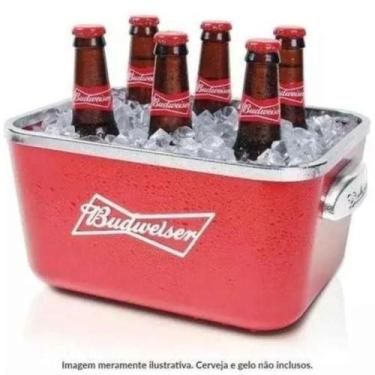 Imagem de Balde De Gelo Budweiser Cerveja Bar Retangular Alto Relevo - Alumiart