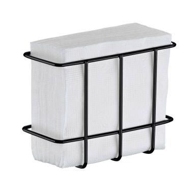 Imagem de Porta Guardanapo de Mesa Aço Cromado Preto Utimil Organizador Restaurante Lancheria