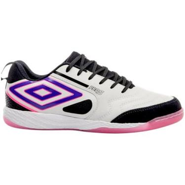 Imagem de Tênis Umbro Futsal Pro 5 Bump Masculino, Branco, Rosa, 37