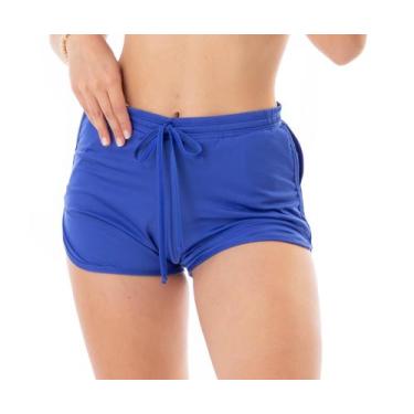 Imagem de Saida De Praia Short Esportivo Com Proteção Uv Feminino - banho de sol