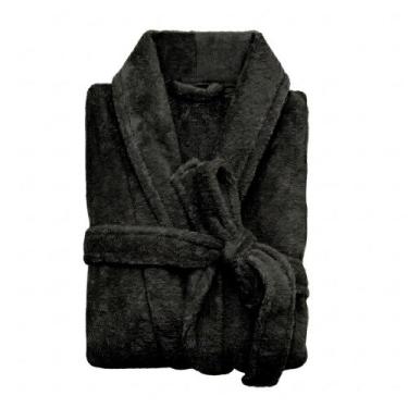 Imagem de Roupão de Banho e Inverno Feminino e Masculino Microfibra Camesa, Pret