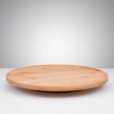 Imagem de Tábua bambu giratória 45cm para pizza frios queijos petiscos - LYOR