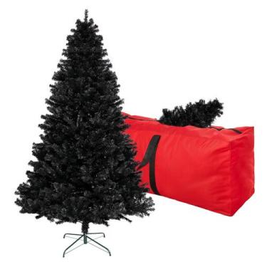 Imagem de Árvore de Natal CRSTAFU preta artificial de 4 pés com 450 pontas de ga