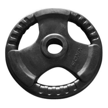 Imagem de Anilha Olímpica Emborrachada 2.5kg Preto para Treinamento de Força em Barras de 50mm Kikos