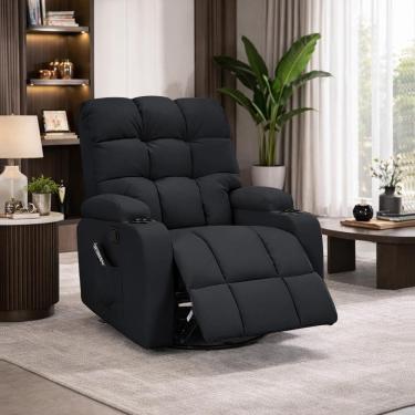 Imagem de Poltrona do Papai Arcane G94 Reclinável com Massagem e Aquecimento Pu Preto Gran Belo