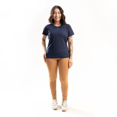 Imagem de Camiseta Baby Look Feminina Academia Esportiva Premium Azul Marinho - 