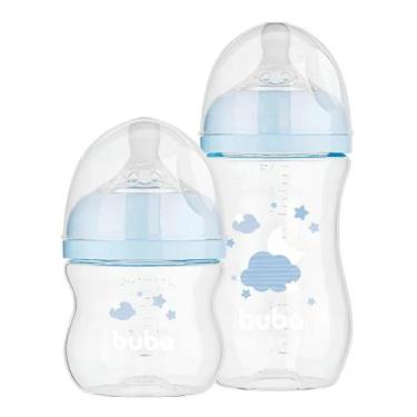 Imagem de Kit mamadeiras bubas easy flow nuvem 2 pcs - - Buba Baby, Azul