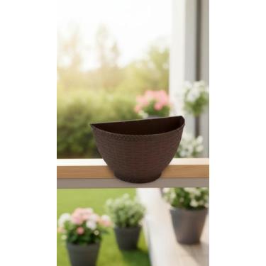 Imagem de Kit 10 Vasos Parede Rattan Meia Lua Polipropileno - Congratulations St