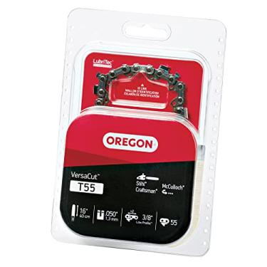 Imagem de Oregon Corrente de motosserra VersaCut T55 para barra de 40,64 cm – 55 elos de acionamento – chsin de baixa volta serve para Stihl, Craftsman, McCulloch e mais, prata