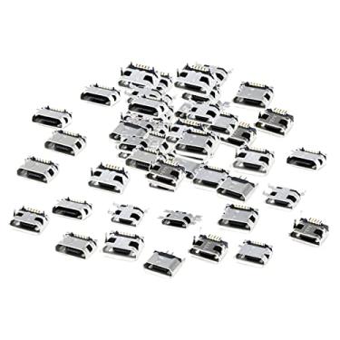 Imagem de Conector de soquete fêmea micro USB de 5 pinos conjunto de conectores USB para - 2 modelos cada 5 peças