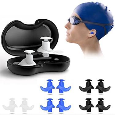 Imagem de Hlily Tampões de ouvido de natação, pacote de 6 pares, tampões de ouvido de silicone reutilizáveis à prova d'água para natação, banho, banho, surf, mergulho com snorkel e outros esportes aquáticos, adequado para crianças e adultos (adulto)