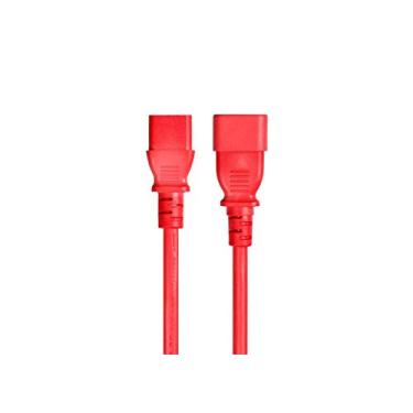 Imagem de Monoprice Cabo de extensão – 1 Pé – Vermelho | IEC 60320 C14 para IEC 60320 C13, 16AWG, 13A/1625W, 125V, 3 pontas, SJT, para ligar computadores, monitores, etc.