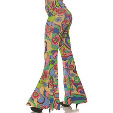 Imagem de UNDERWRAPS Calça feminina retrô inspirada nos anos 60 em Paisley, Multi, G-GG