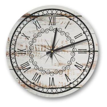 Imagem de Relógio De Parede Decorativo Vintage Branco Pátina Números R - Prego E
