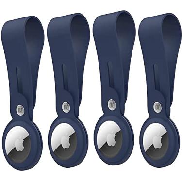 Imagem de Nandos-Store - Capa AirTag compatível com Apple AirTags - Capa protetora de silicone antiarranhões para chaveiro, mochilas, localizador de carteira - NSmart_store (Airtag 2021, Kit 4 azul)