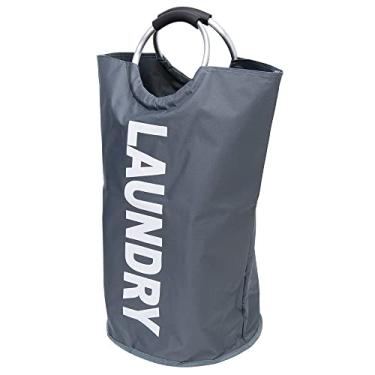 Imagem de Mimo Style Cesto Com Alça Cinza para Roupas Sujas. Ideal para Lavanderia, Área de Serviço, Banheiro e Quarto. Impermeável e Ajuda a Inibir Odores, Feito com Material de Qualidade e Durável