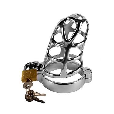 Imagem de Cinto de Castidade Masculino em Aço Com Gaiola