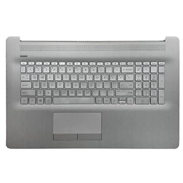 Imagem de Substituição F-HONG ELECTRONIC para HP 17t-by 17z-ca 17-by 17-ca Capa superior para laptop apoio de palma Teclado Touchpad Peça de montagem com ODD L92785-001 Capa superior Sliver 2020 anos, Prata, 43,8 cm