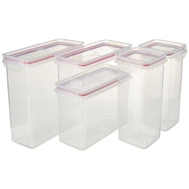 Imagem de Kit Potes de Plástico para Mantimentos Herméticos com Travas, 05 unidades, Plasútil