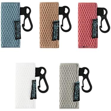 Imagem de Beautyflier Estojo de clipe de manga com bolso labial chaveiro suporte de batom elástico suporte de protetor labial acessórios de viagem, Couro rosa/azul claro/marrom claro/bege/cinza