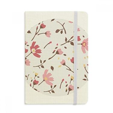 Imagem de Caderno de folhas de plantas de flores rosa Calliopsis oficial de tecido capa dura para diário clássico