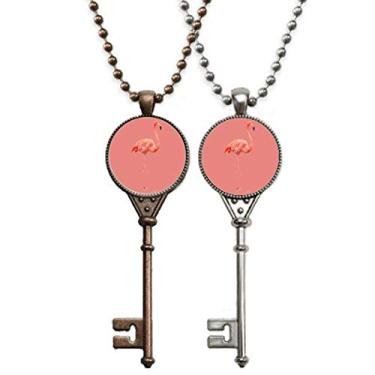 Imagem de OFFbb-USA Colar vermelho flamingo, moderno, chaveiro, pingente, joias, decoração para casais