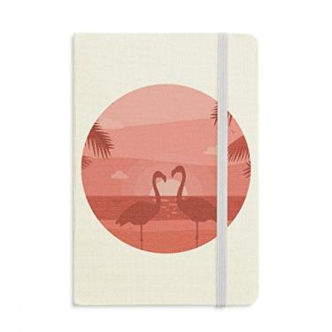 Imagem de Caderno de casal flamingo vermelho com capa dura em tecido oficial