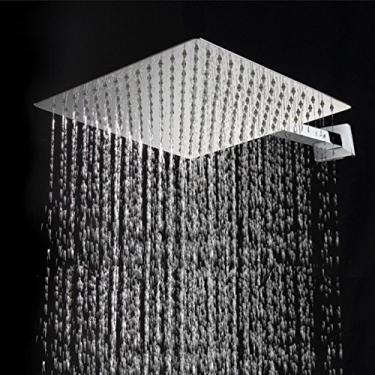 Imagem de Ducha Quadrada 40cm Slim Inox 40x40 com Braço Quadrado - Premierdecor