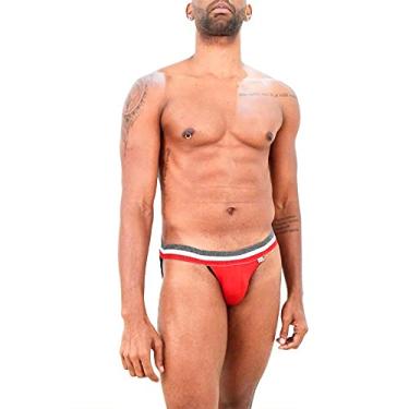 Imagem de SD CLOTHING - Cueca Jockstrap Tapa Sexo Com Detalhe De Listras | Cor: Vermelho REF:SD0016