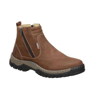 Imagem de Botina Zebu Masculina De Ziper Em Couro Terra 56060