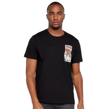 Imagem de Camiseta Colcci Masculina Regular Tropical Club Preta-Masculino