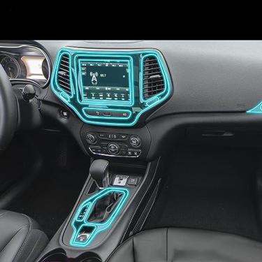 Imagem de LAVIYE Interior do carro GPS navegador console central transparente PPF-TPU película protetora Filme anti-risco, para Jeep Cherokee 2019-2023