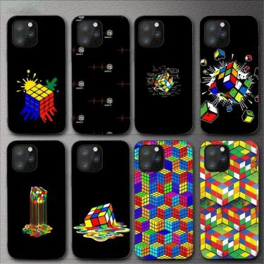 Imagem de Funny-rubiks-cube caso de telefone para iphone 11 12 mini 13 14 pro xs max x 8 7 6s mais 5 se xr