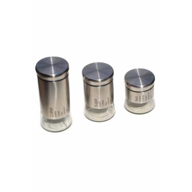 Imagem de Kit 3 Potes Lata Porta Mantimentos Metal Café Açúcar  e Chá