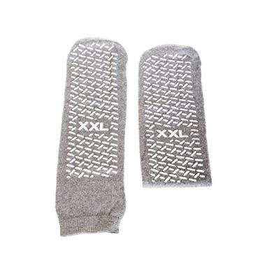 Imagem de Meias de piso único XX-Grande Slip-Stop – Cinza (3 pares)