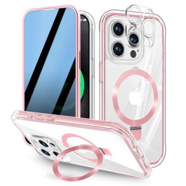 Imagem de KMAMBAG Capa de Privacidade para iPhone 15 Pro Max [Proteção de Lente Integrada] [Compatível com MagSafe] Capa de Celular à Prova de Impacto