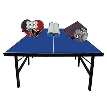 Imagem de MESA PING PONG MDP 18mm 1002 KLOPF + 2 Kits Estojo 5093 + Rede 5096 + Capa para Mesa Aberta G1 Store Azul