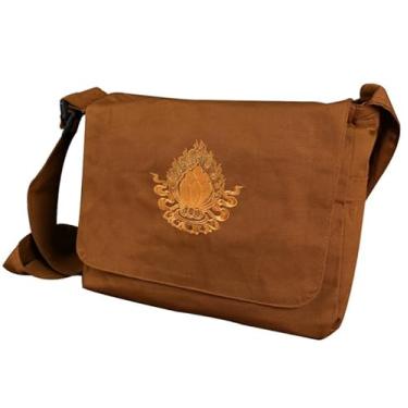 Imagem de Bolsa budista, bolsa de meditação, bolsa de ombro de lona de algodão budista, bolsa virada para montanha, bolsa budista, bolsa monge, bolsa arhat de chifre quadrado, padrão de vaso bordado., 1, 1 BR