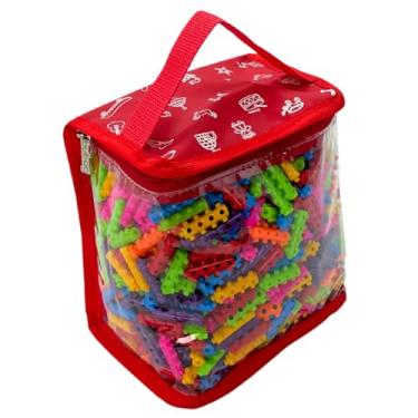 Imagem de Organizadores Baú Brinquedos Blocos Montar Infantil Educativo Didático Bonecas Carrinhos P (Vermelho)