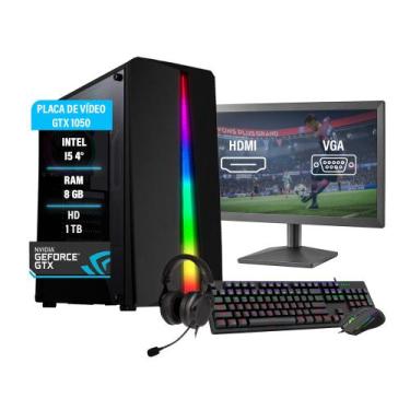 Imagem de Pc Gamer Completo Intel i5 4º Geração GTX 1050 Memória 8GB Hd 1TB - Am
