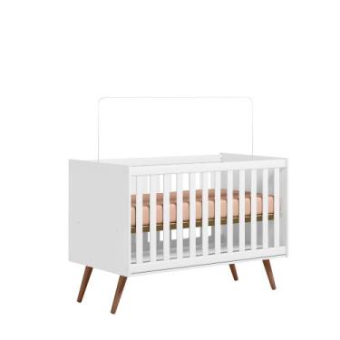 Imagem de Berço Mini Cama Q Encanto Retrô Branco Pés Palito - Qmovi