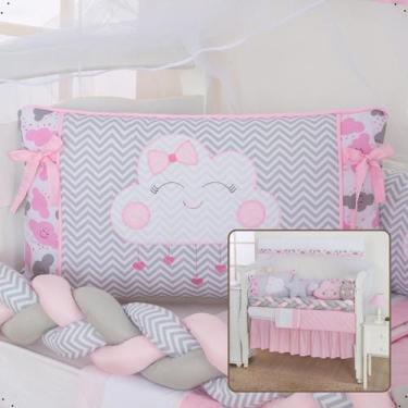 Imagem de Kit Berço Americano Completo de 11 Peças Menina Menino Com Saia de Ber