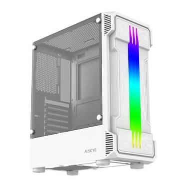 Imagem de Gabinete Gamer Alseye N90, Mid-Tower, Lateral de Vidro, Branco, N90-WH