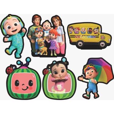 Imagem de Kit Display de Mesa 6 Peças Para Festa Cocomelon MDF - Juju Brasil