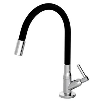 Imagem de Torneira Gourmet Bancada ABS Cromada Tudo Silicone Preto - Montelar Ac